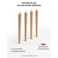 Ножки мебельные деревянные ОДОС 34 см со шпилькой